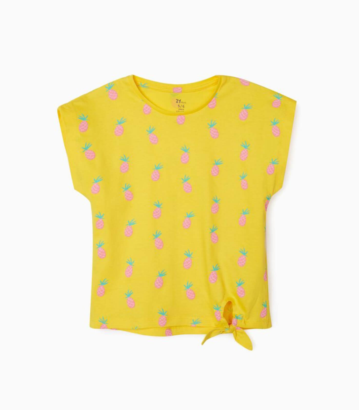 Camiseta piñas amarilla niña 31040277033 - Koko's Peques